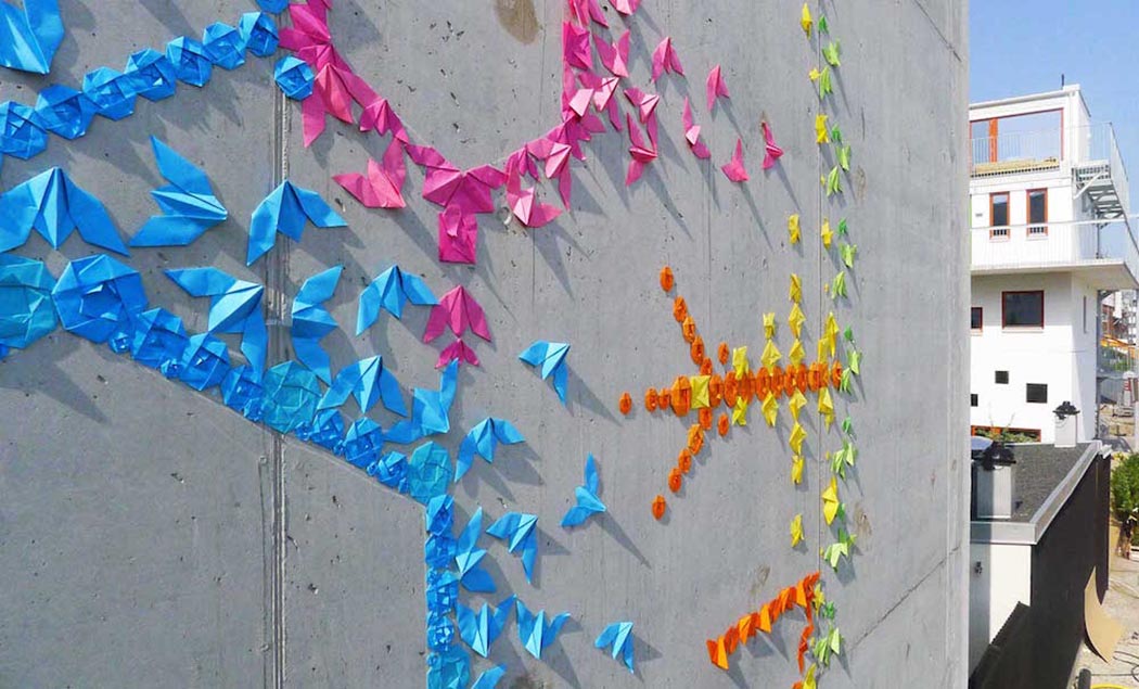 Sanat - Sokak Sanati - Enstelasyon - Kağıt Katlama Sanatı - Origami - Mademoiselle Maurice - 2016