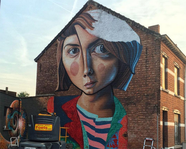 CT - Sanat - Sokak Sanati - Retro - Cubism - Duvar Resmi - Photorealistic - Street Art - Murals - Belin
