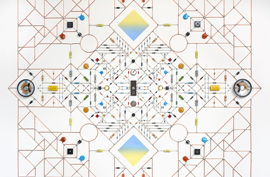 Crea.Tips - Art - Collage - Sanat - Kolaj - Leonardo - Ulian - Electronic - Circuit - Mandala